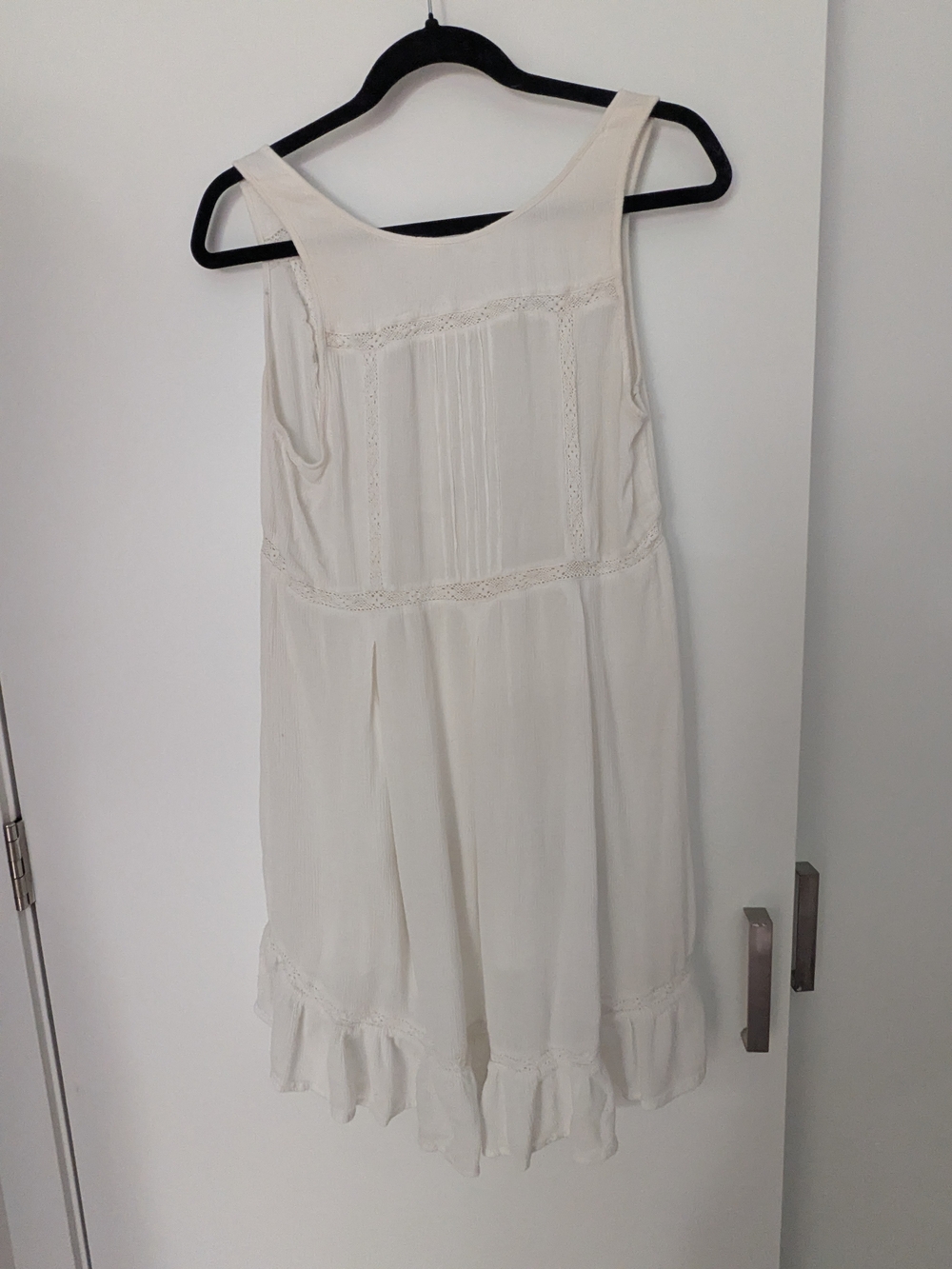 White Boho Ruffle Tank Dress - Picture 9 of 9